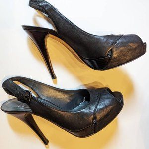 Stuart Weitzman Slingback platform pump in black